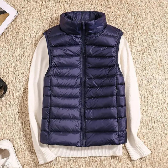 Puffer Gilet - Sleeveless Zip Front Casual Layer