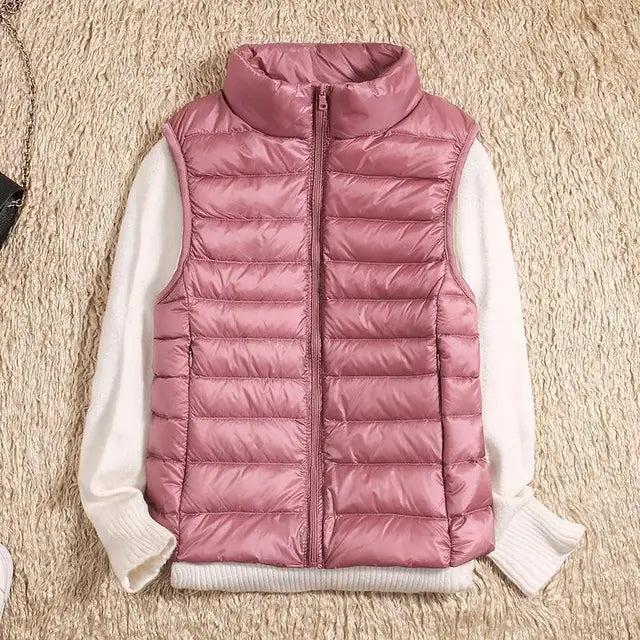 Puffer Gilet - Sleeveless Zip Front Casual Layer