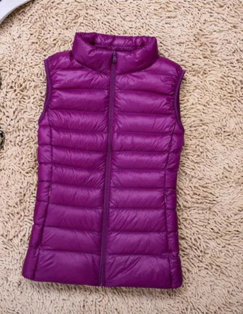 Puffer Gilet - Sleeveless Zip Front Casual Layer