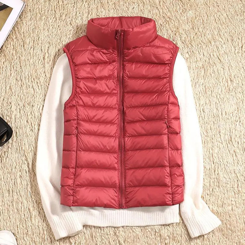 Puffer Gilet - Sleeveless Zip Front Casual Layer
