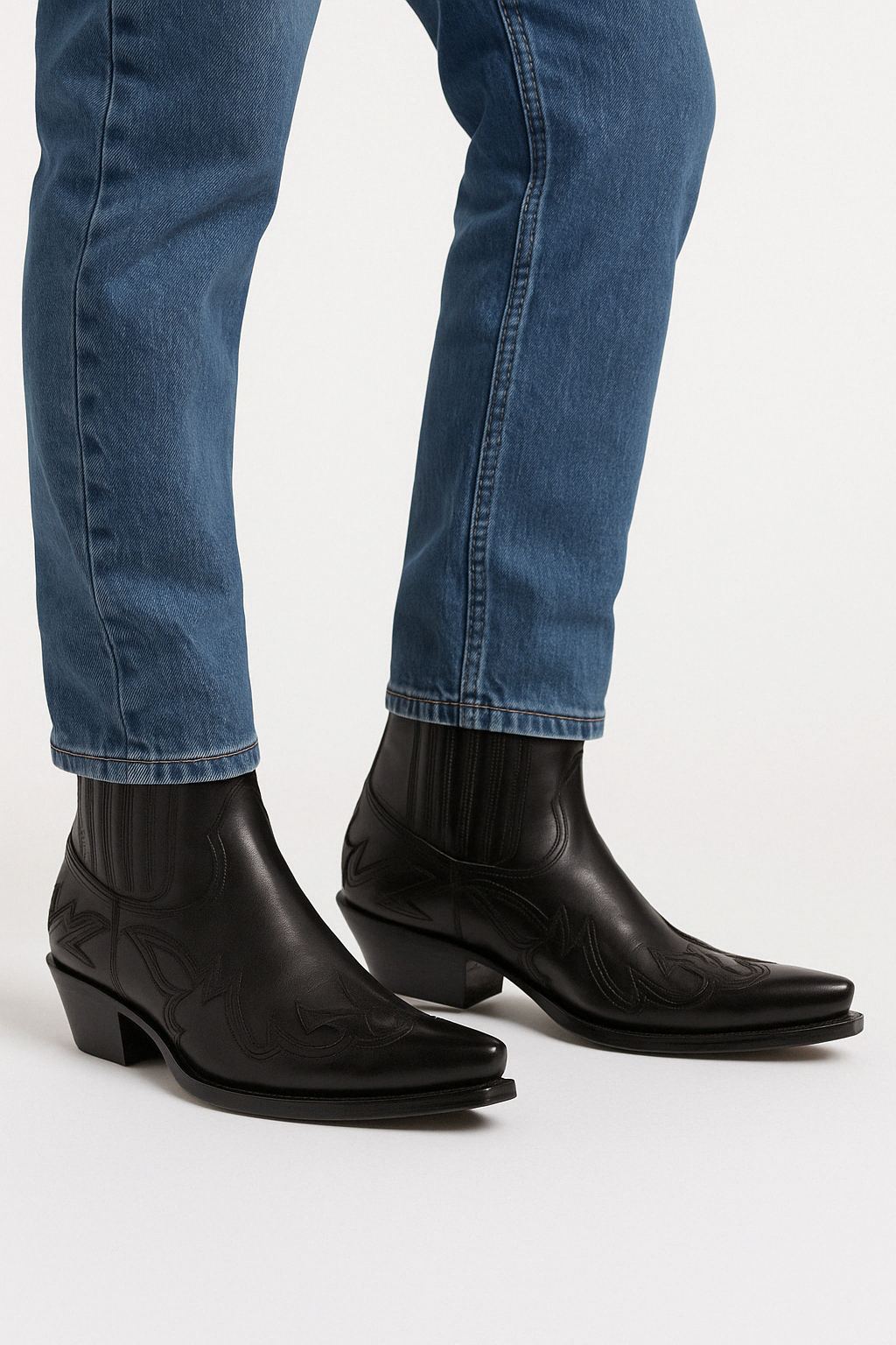 Cowboy Ankle Boots - Western Stitch with Pointed Toe