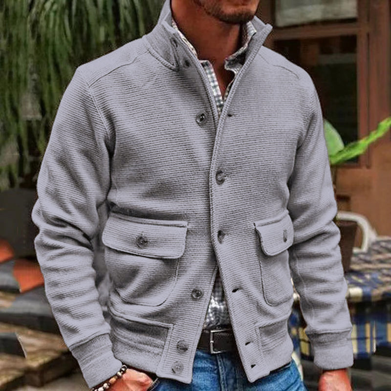 Casual Jacket | Stand Collar Button Front Design