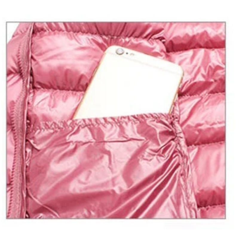 Puffer Jacket - Lightweight with Hooded Zip Front