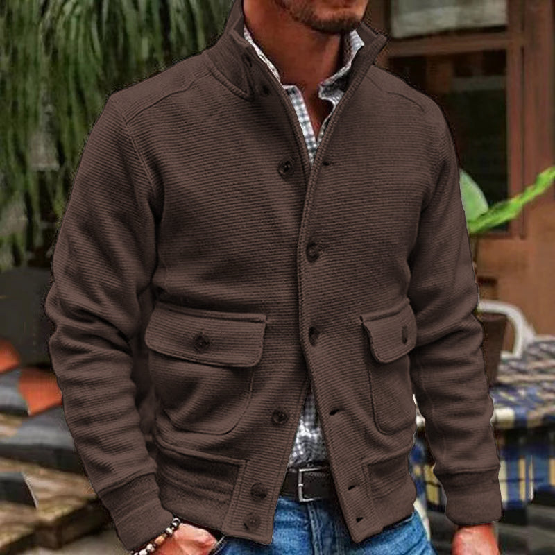 Casual Jacket | Stand Collar Button Front Design