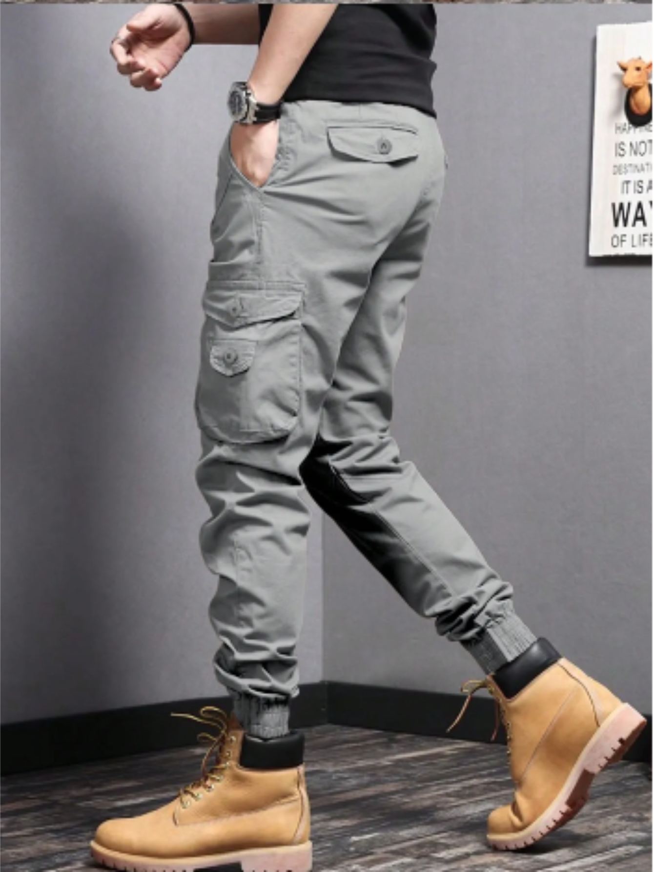Cargo Trousers - Tapered Fit with Pocket Detail
