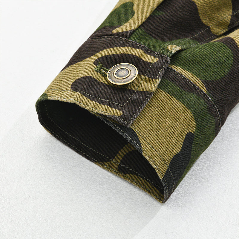 Camo Jacket | Button Front Military Style