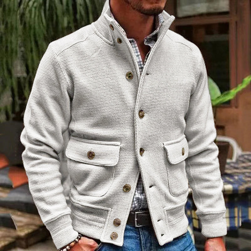 Casual Jacket | Stand Collar Button Front Design