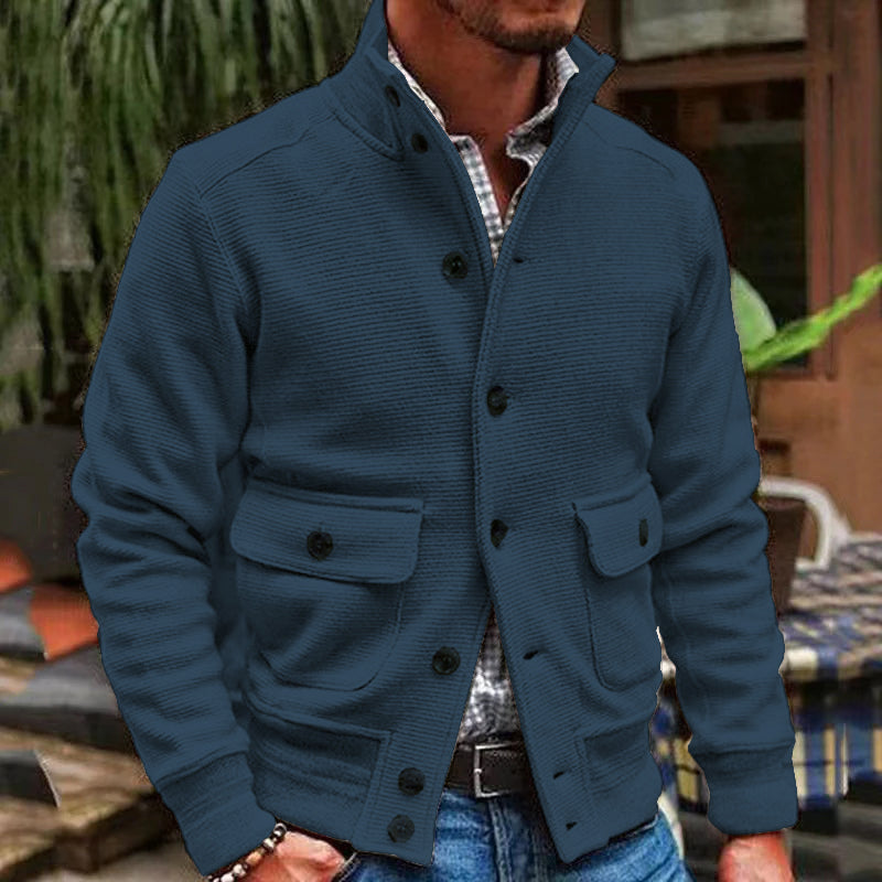 Casual Jacket | Stand Collar Button Front Design