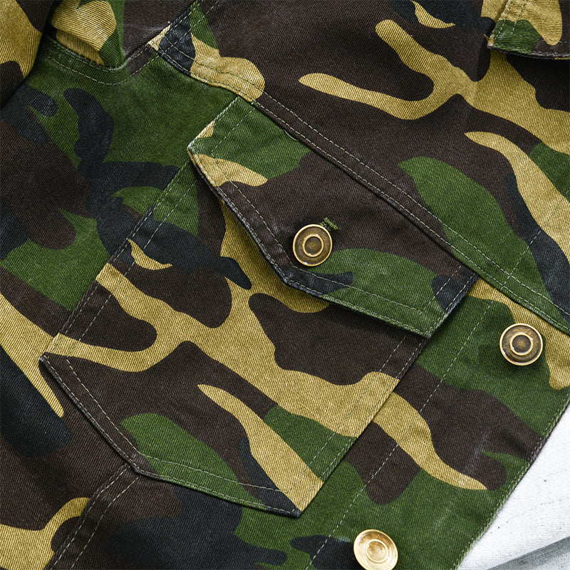Camo Jacket | Button Front Military Style