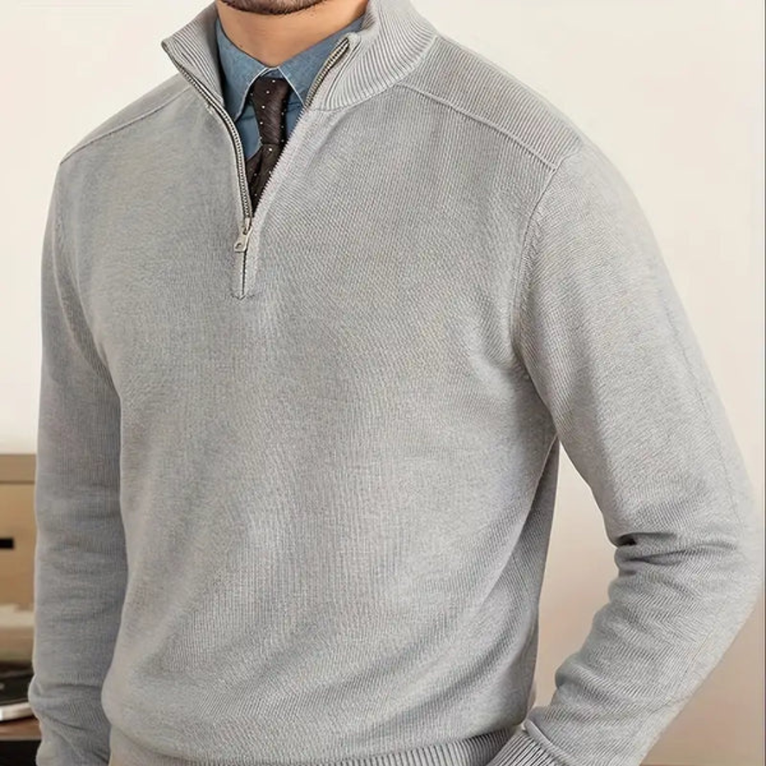 Half Zip Jumper - Fine Knit Smart Collar