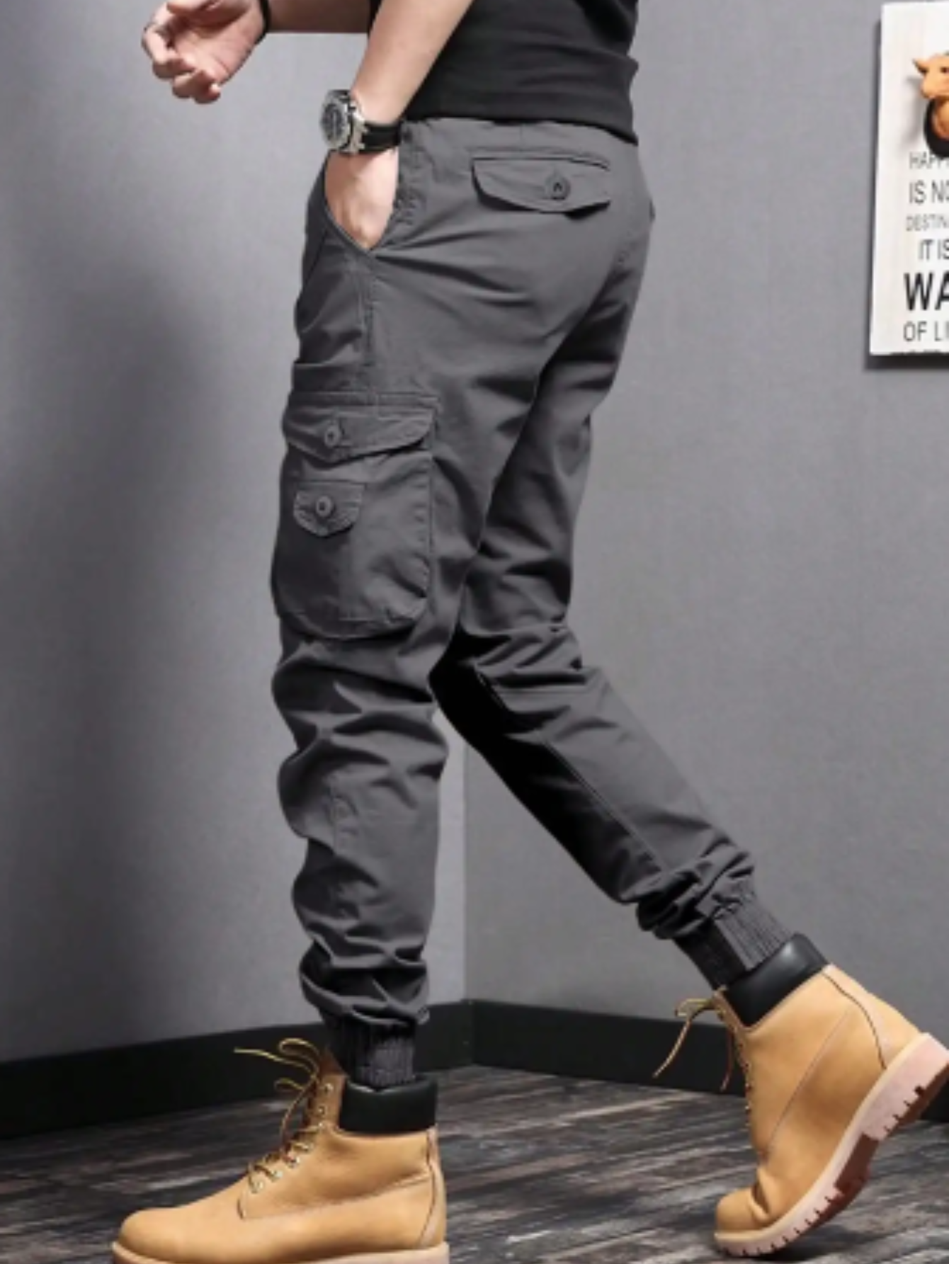 Cargo Trousers - Tapered Fit with Pocket Detail