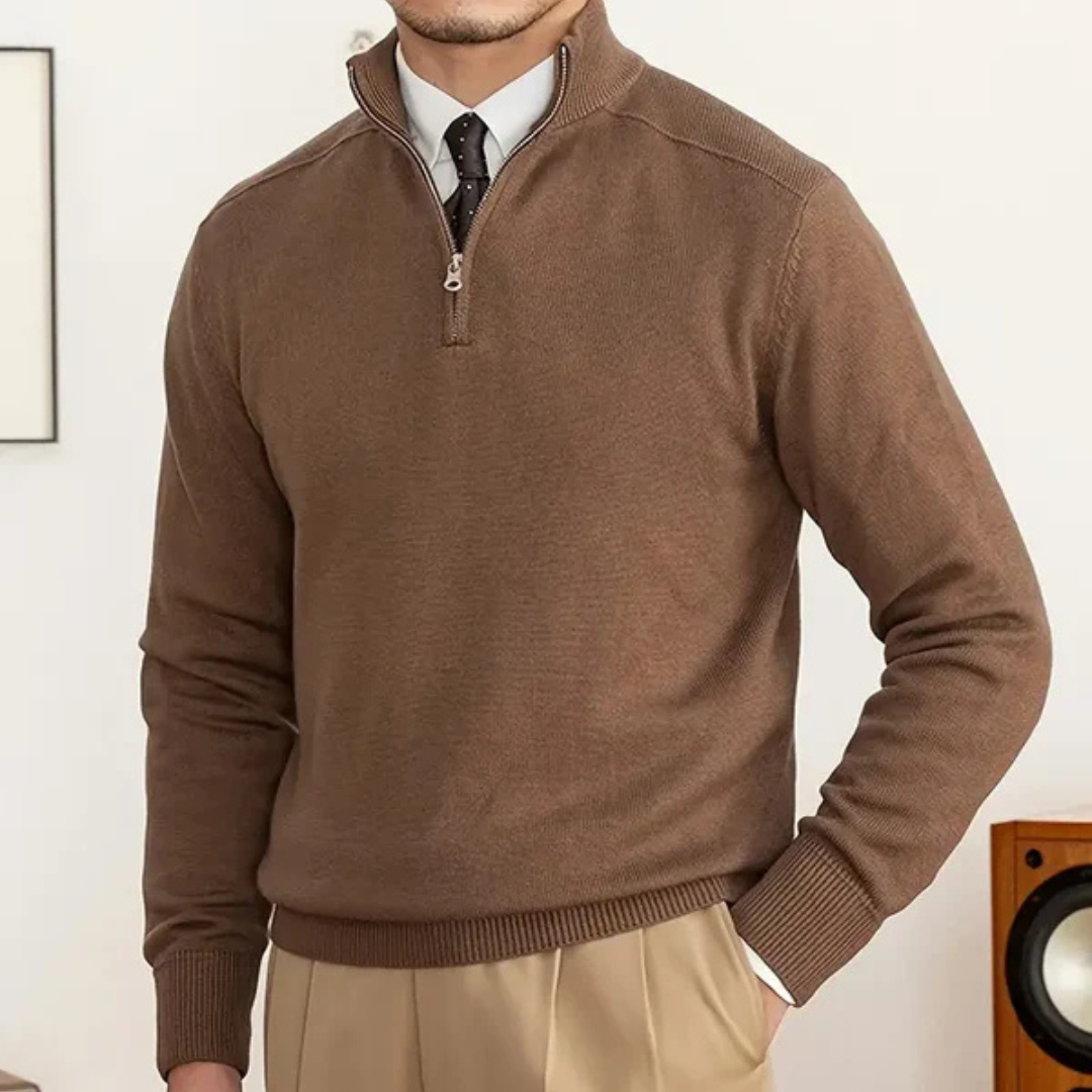 Half Zip Jumper - Fine Knit Smart Collar