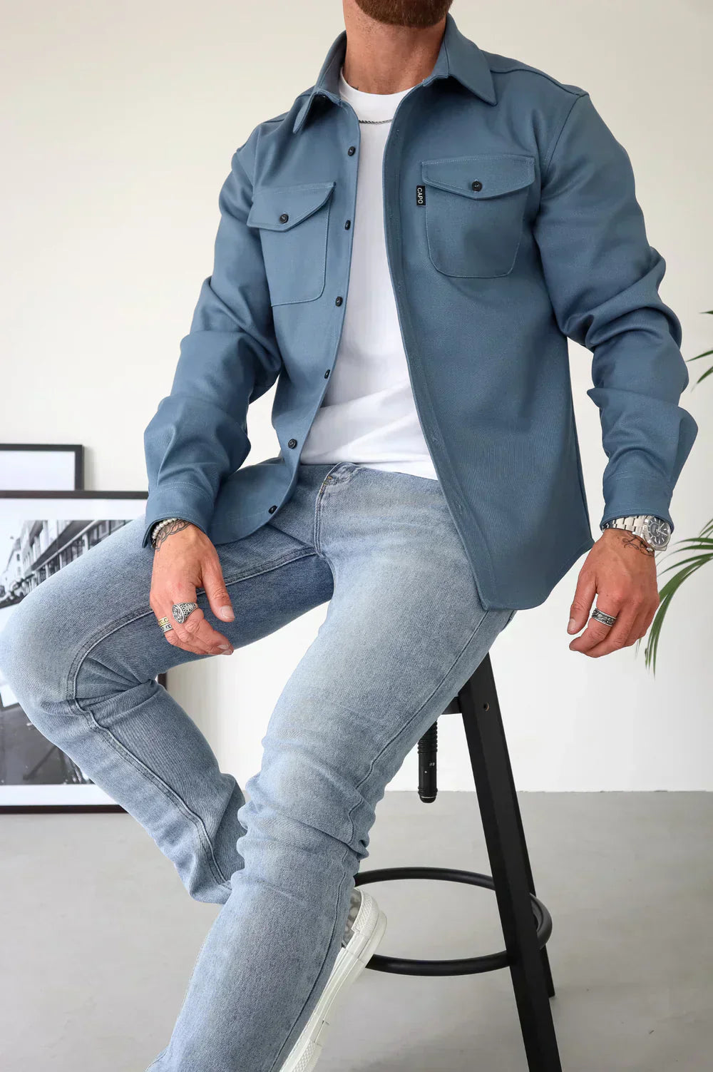 Men’s Trucker Jacket | Button Up Overshirt For Layering And Casual Wear