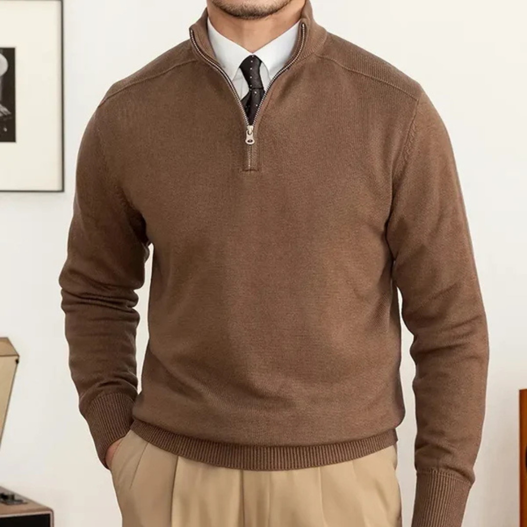 Half Zip Jumper - Fine Knit Smart Collar