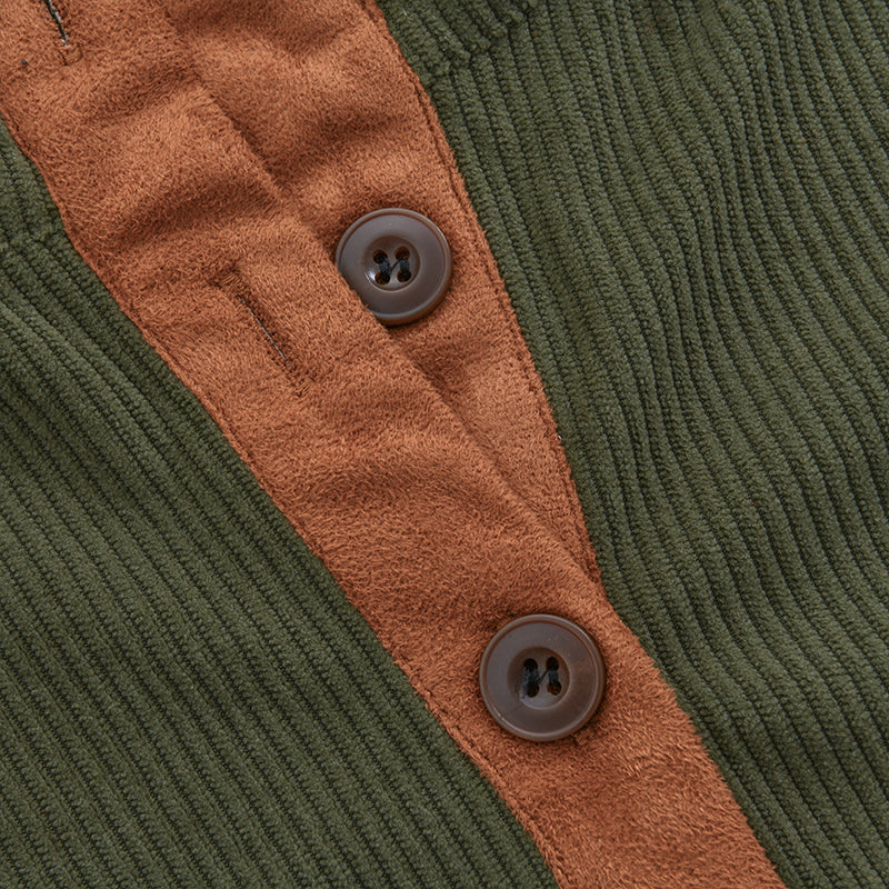 Long Sleeve Pullover | Ribbed Knit with Button Collar