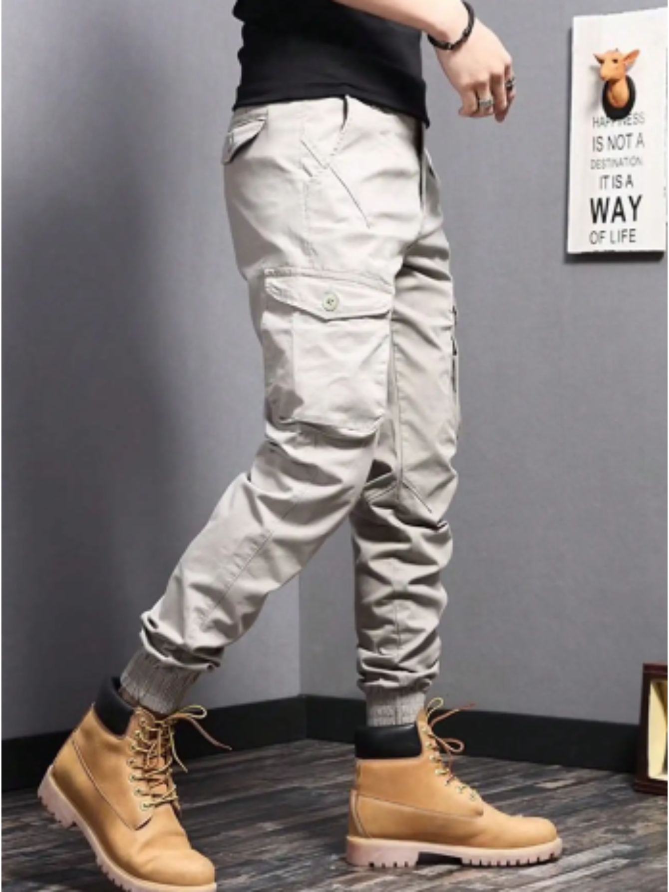 Cargo Trousers - Tapered Fit with Pocket Detail