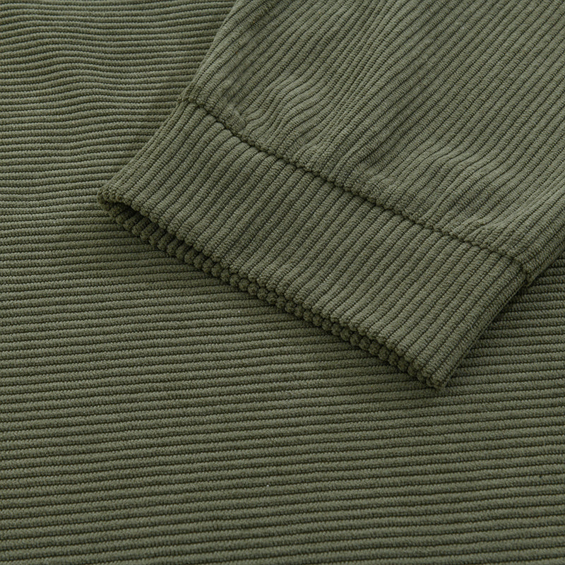 Long Sleeve Pullover | Ribbed Knit with Button Collar