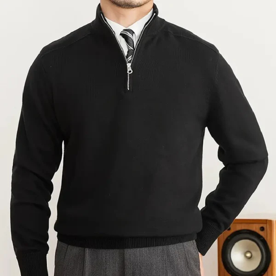 Half Zip Jumper - Fine Knit Smart Collar