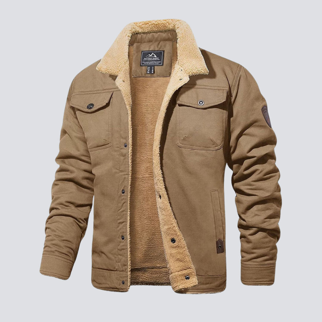 Bomber Collar Jacket | Button Front Casual Style