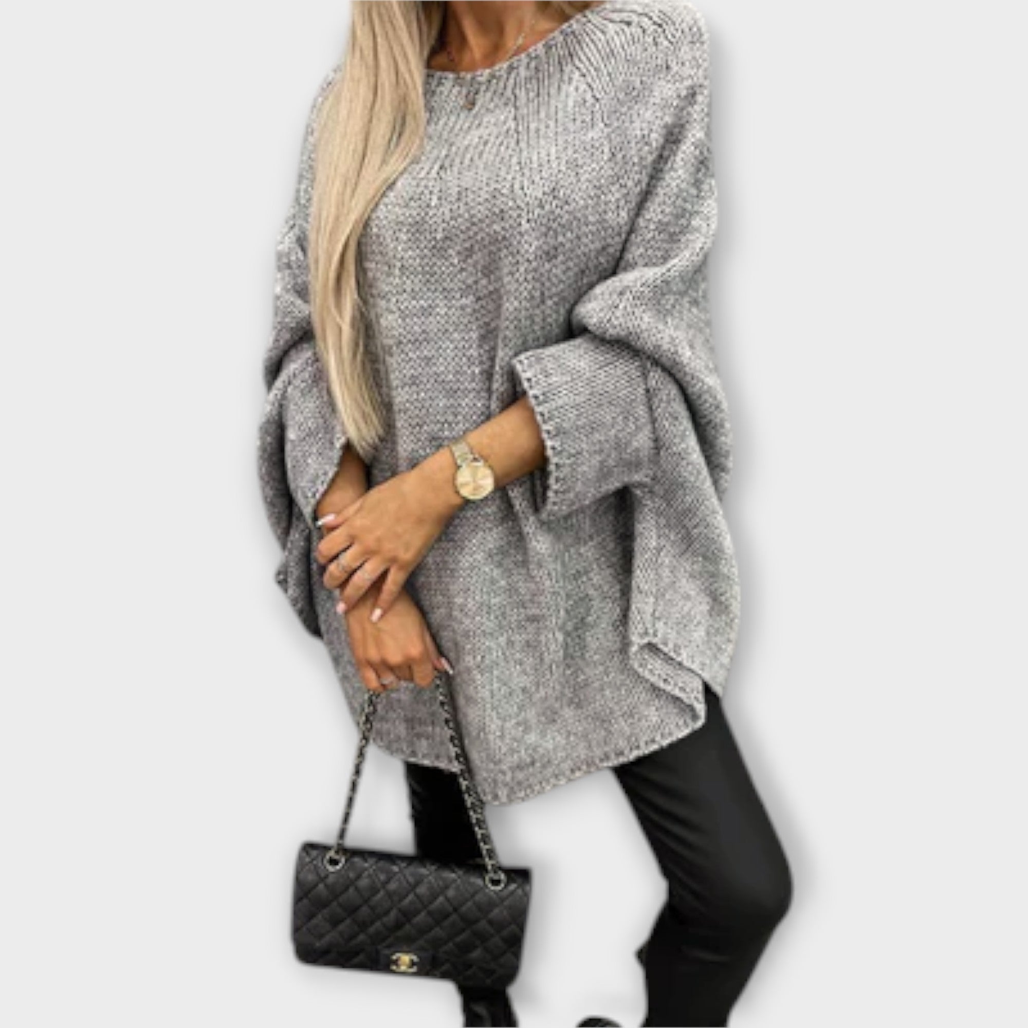 Knitted Poncho Sweater | Oversized Fit