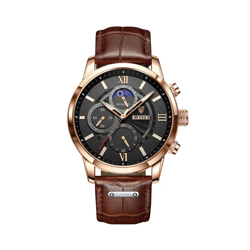 Chronograph Dress Watch | Roman Dial with Moon phase Display