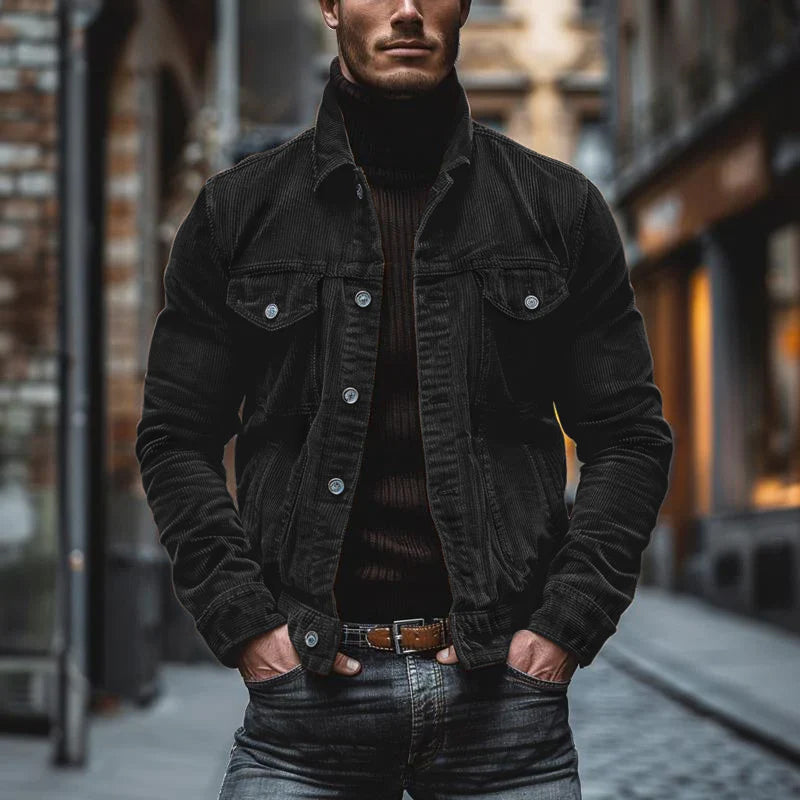 Corduroy Jacket | Button Front Casual Style