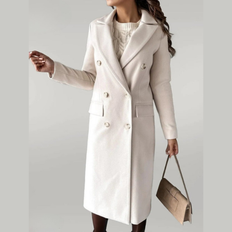 Longline Coat - Double Button Fit with Structured Lapels