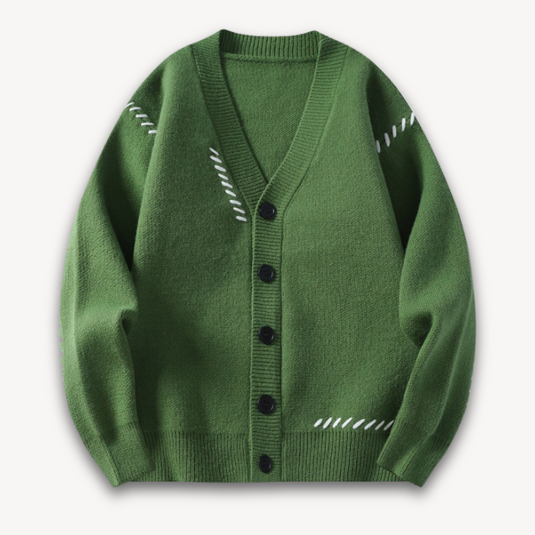 Knitted Cardigan Sweater - Button Front Casual Fit
