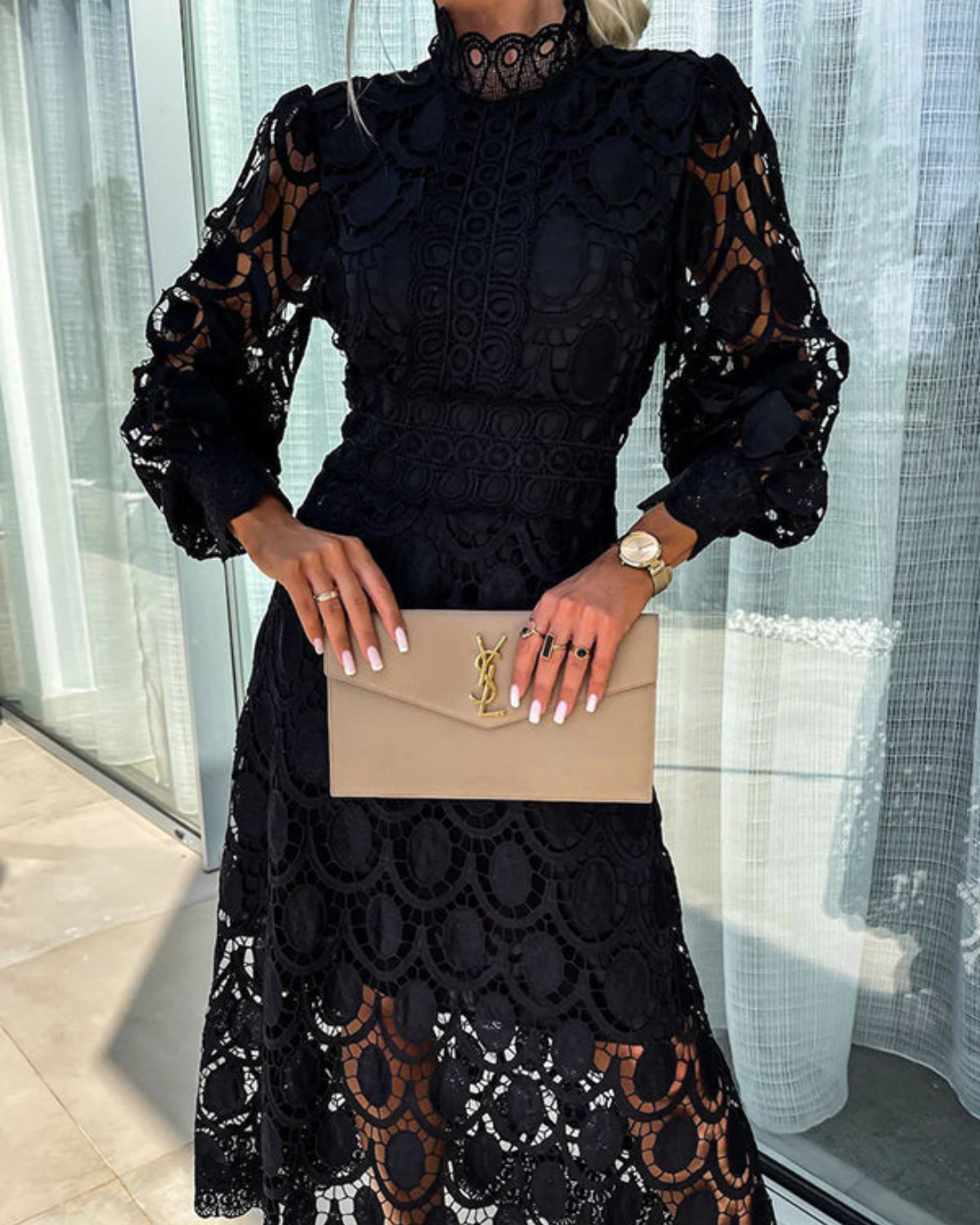 Women's Elegant Wedding Guest Wrap Midi Dress