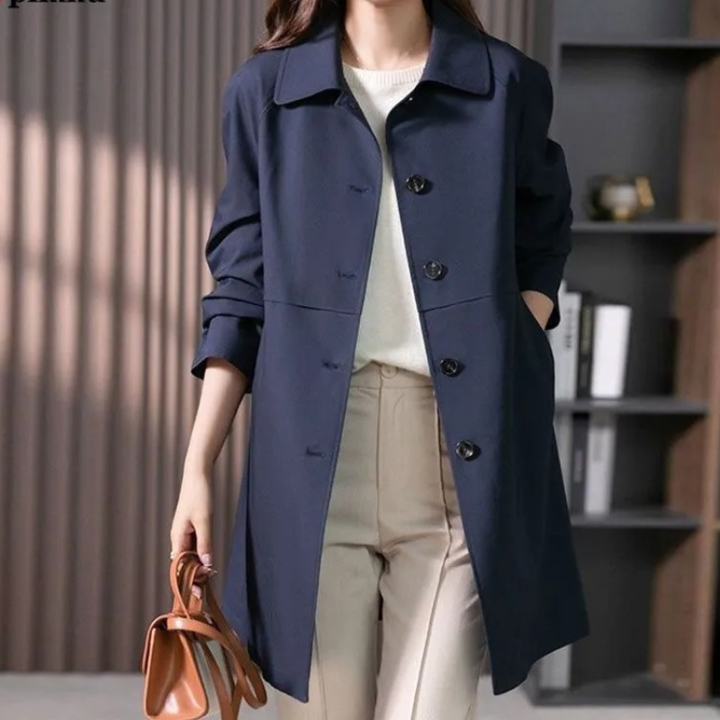 Trench Coat - Long Single Button Front
