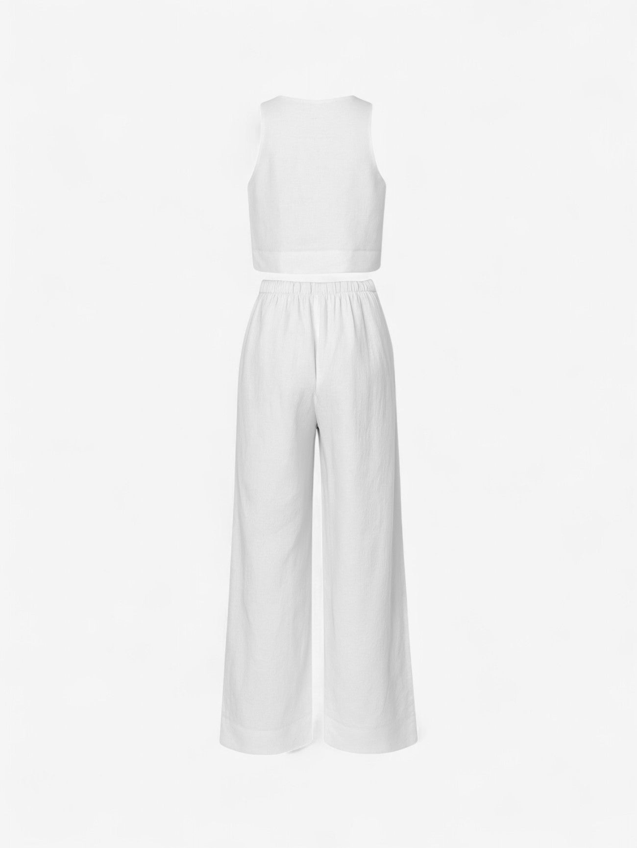 Women’s Sleeveless Crop Top and Wide Leg Pants Set