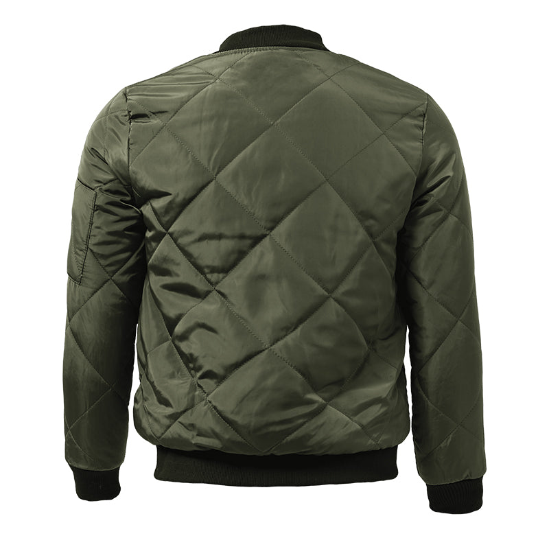 Quilted Bomber Jacket | Zip Front Classic Fit