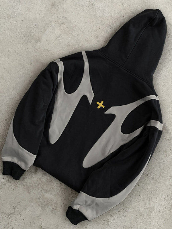 Men’s Oversized Streetwear Hoodie | Y2K Graphic Contrast Design