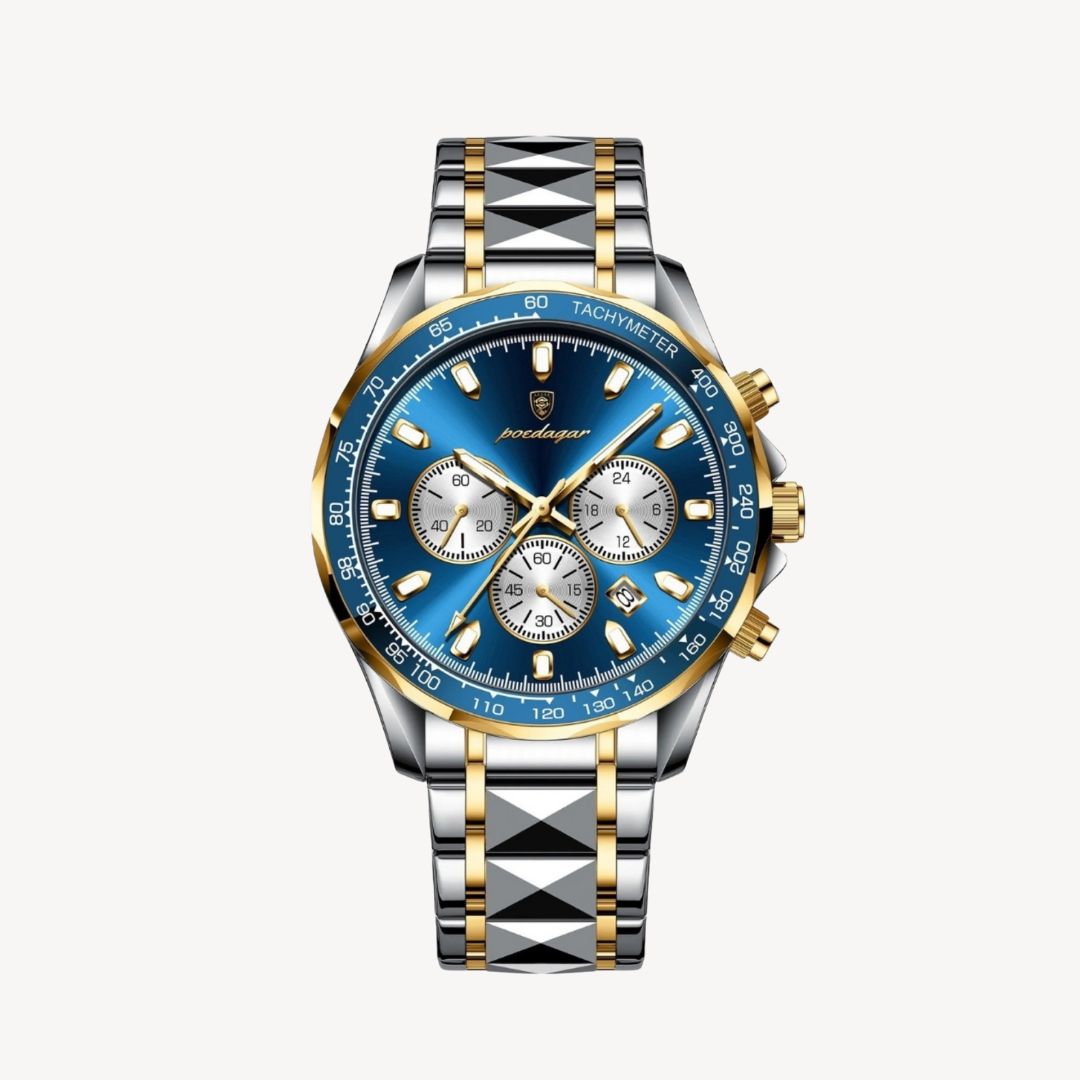 Chronograph Watch Poedagar | Classic Dial with Multi Sub Dials