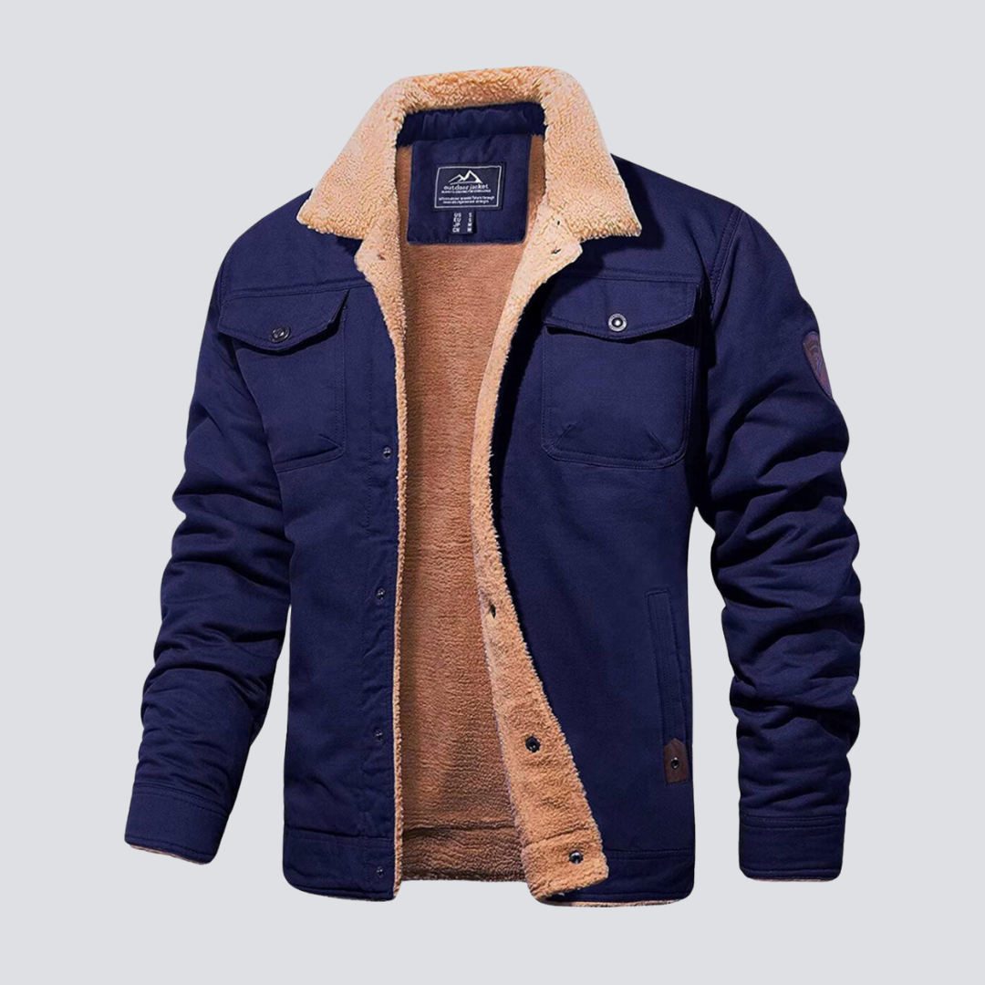 Bomber Collar Jacket | Button Front Casual Style