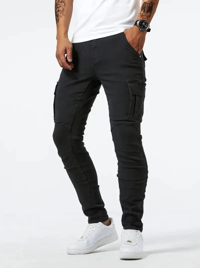 Slim Fit Cargo Jeans - Stretch Tapered Style