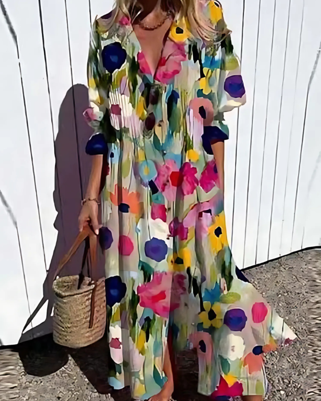 Women's Summer Shirt Wrap Maxi Dress