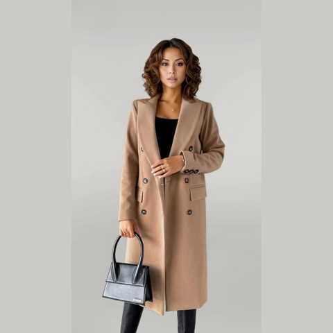 Longline Coat - Double Button Fit with Structured Lapels