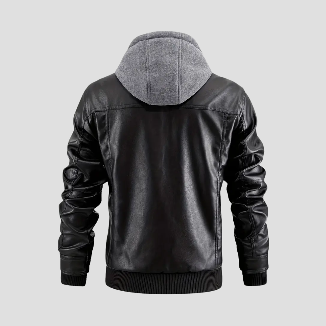 Men’s Biker Jacket | Hooded Zip Up