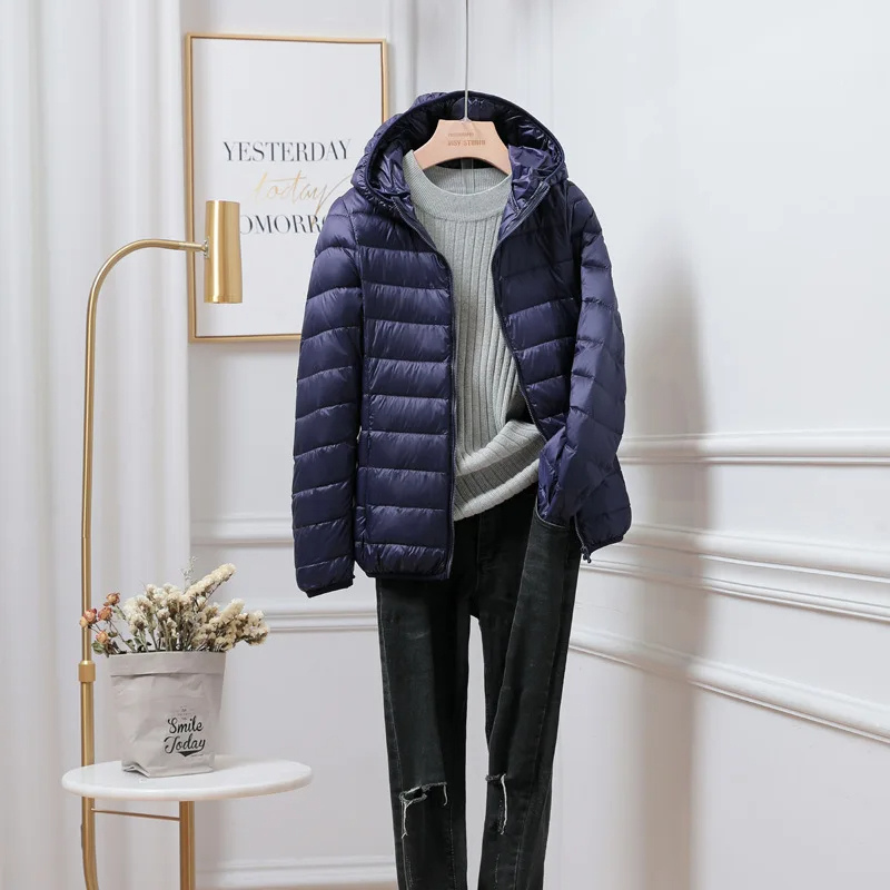 Puffer Jacket - Lightweight with Hooded Zip Front