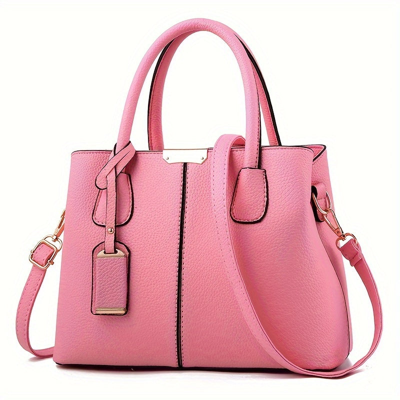 Handbag - Structured Shoulder Bag with Strap Detail