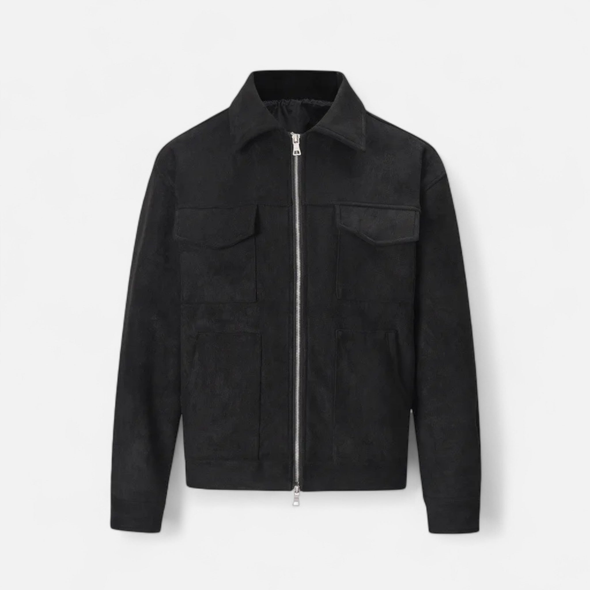Men’s Trucker Jacket | Zip Front Casual Jacket With Chest Pockets