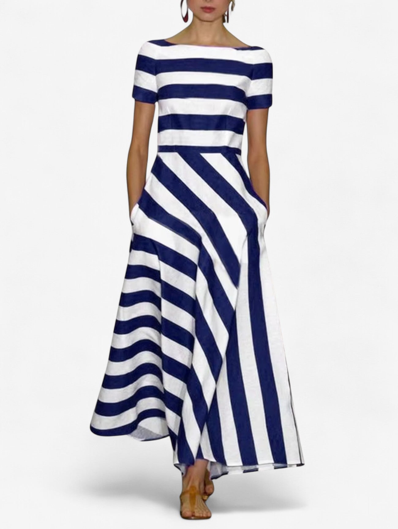 Women's Formal Striped Summer Maxi Dress