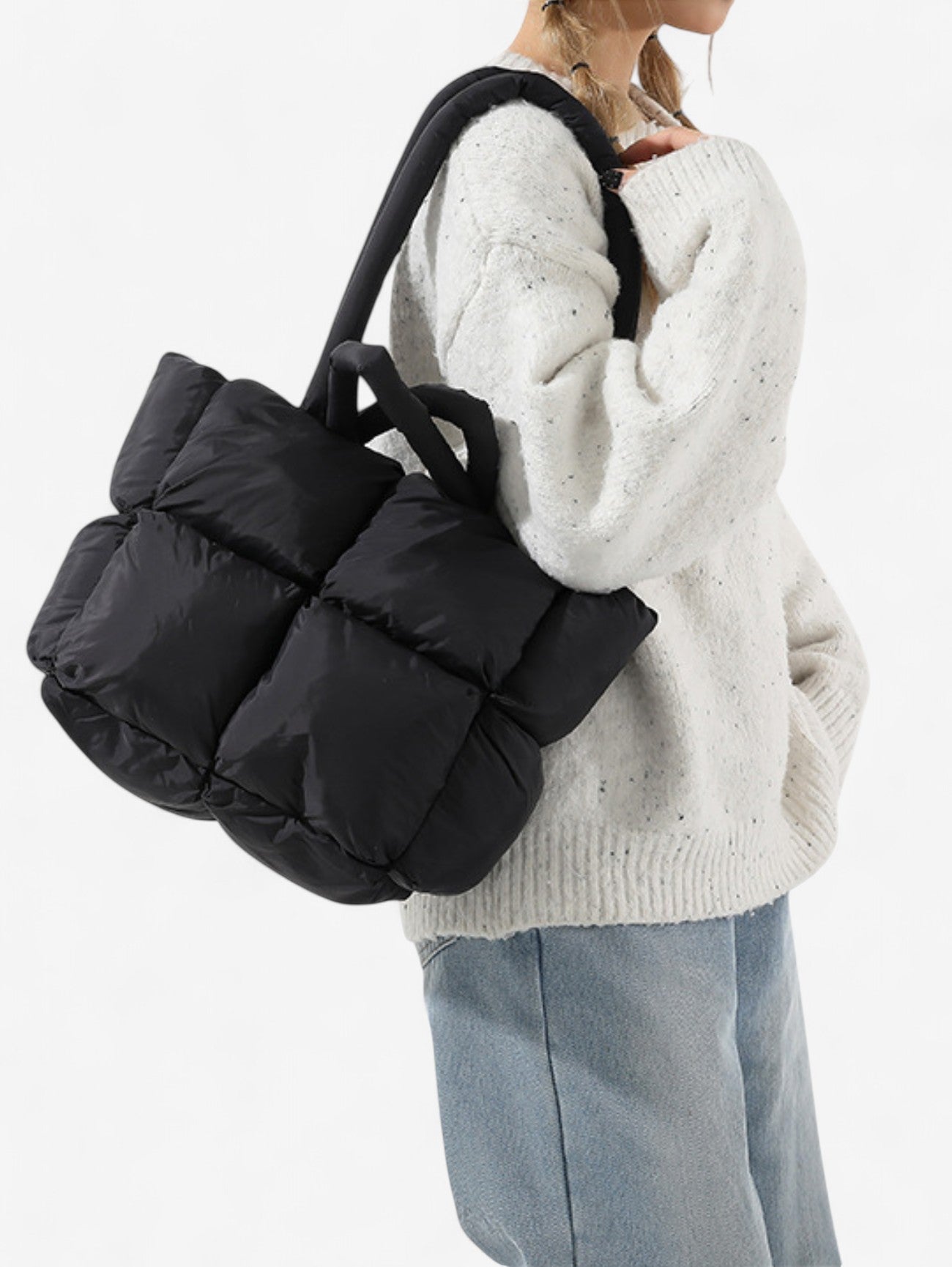 Women's Large Soft Daily Puffer Tote Bag