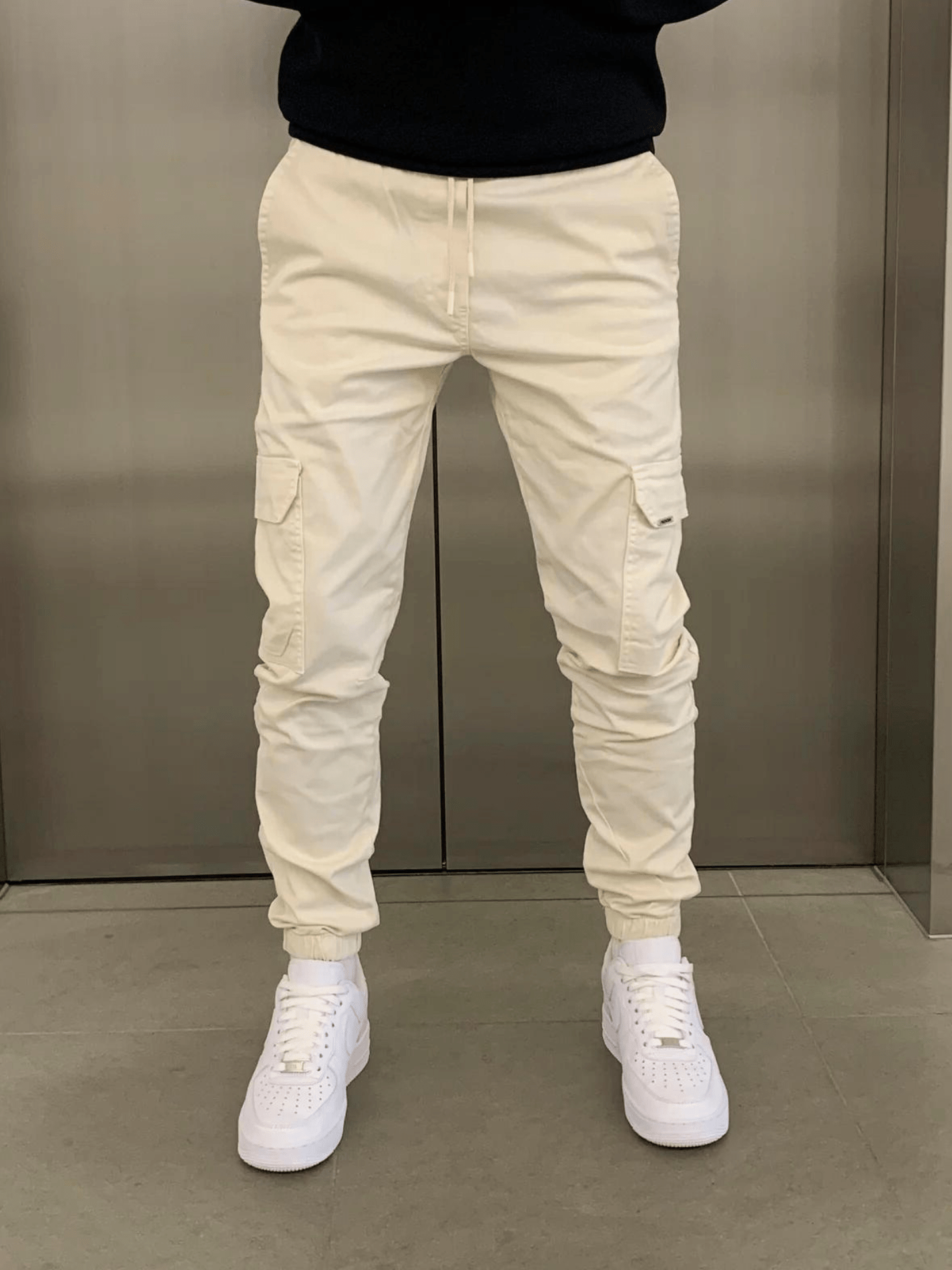 Slim Fit Cargo Pants - Drawstring Waist