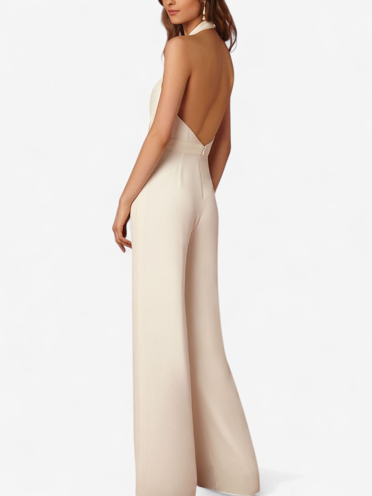 Women's Halter Neck Sleeveless Wide Leg Jumpsuit