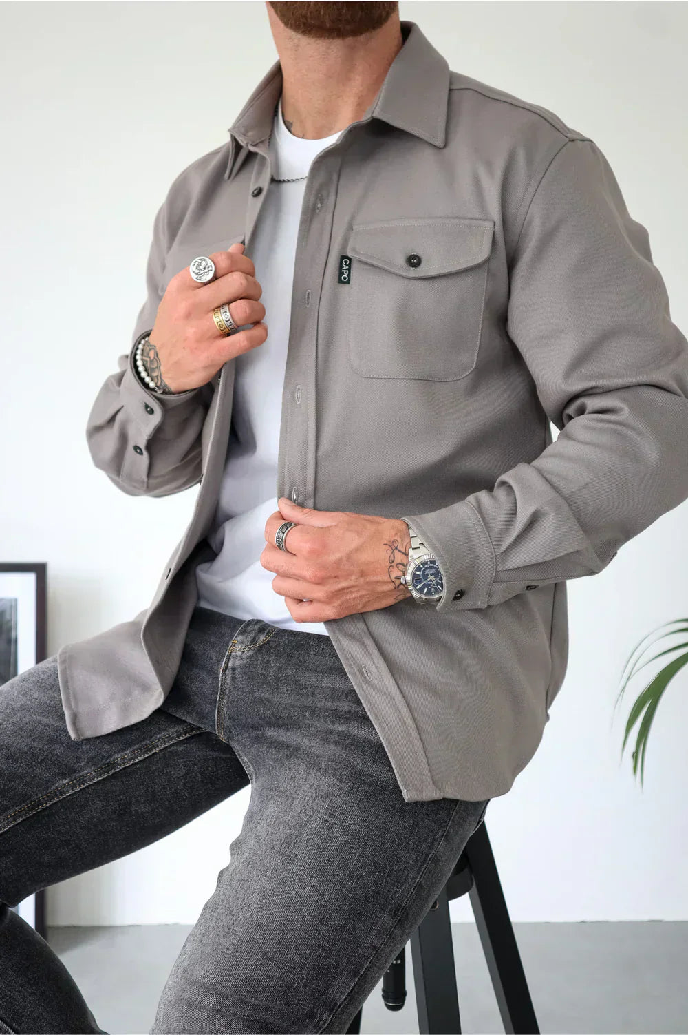 Men’s Trucker Jacket | Button Up Overshirt For Layering And Casual Wear