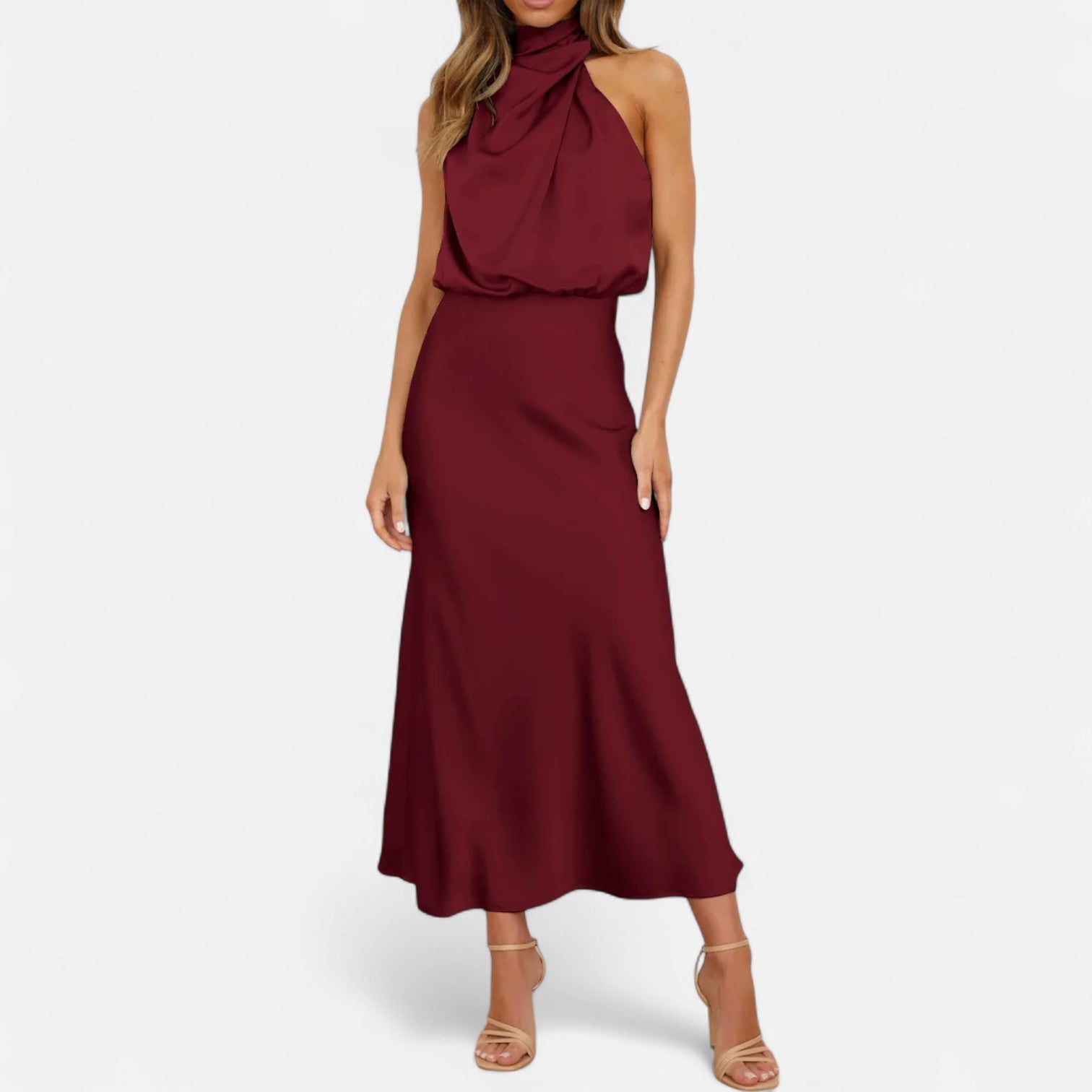 Halter Maxi Dress Women’s | Sleeveless High Neck Evening Dress