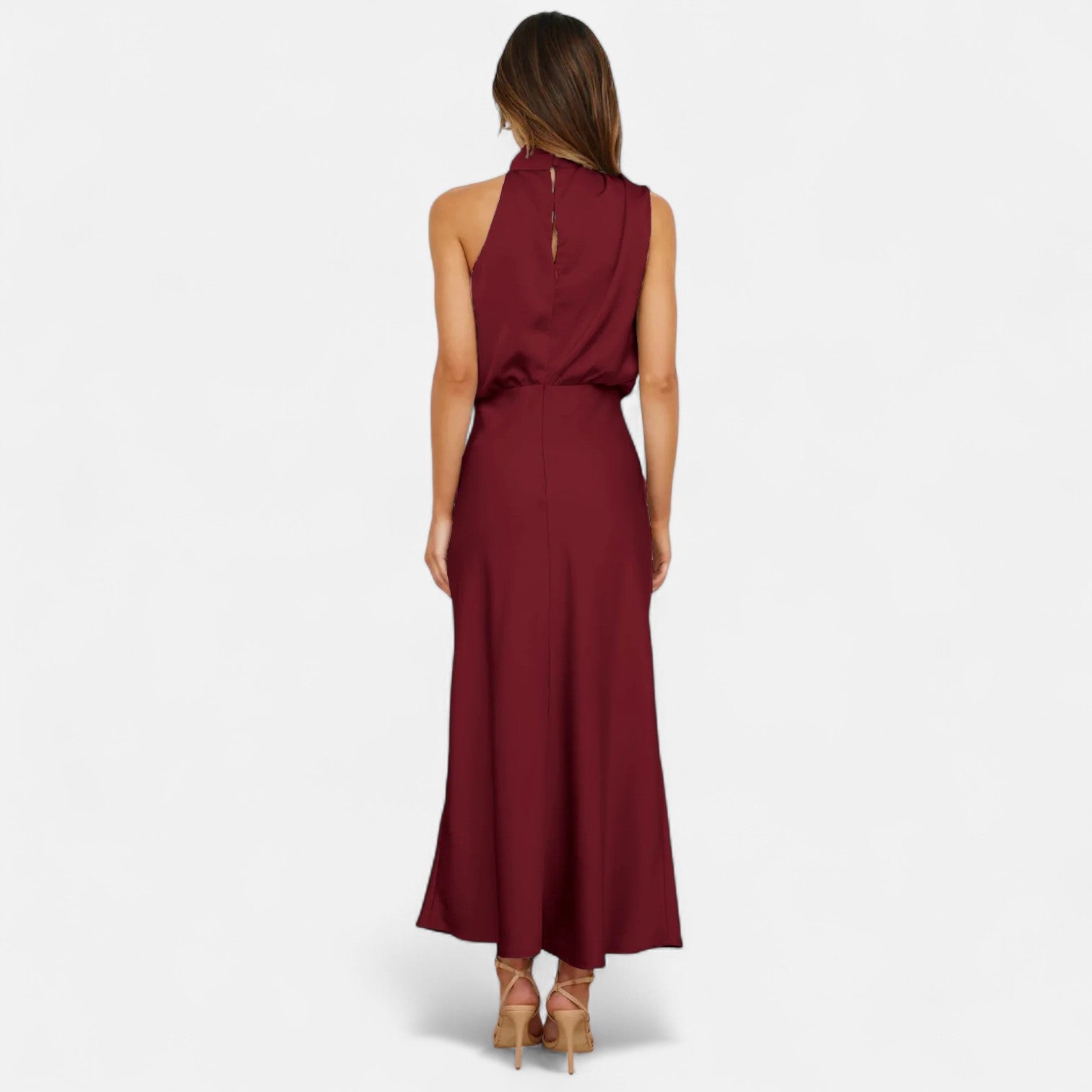 Halter Maxi Dress Women’s | Sleeveless High Neck Evening Dress