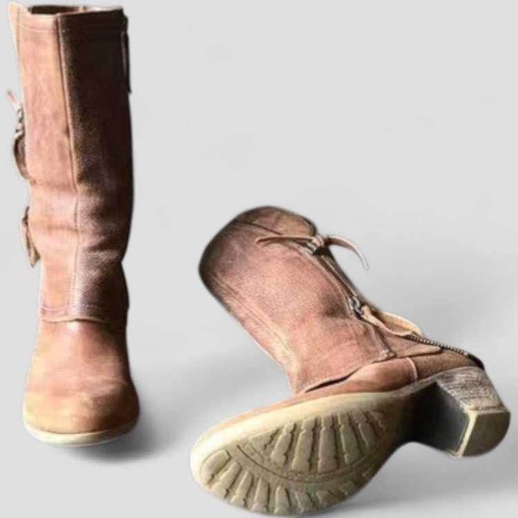 Mid Calf Cowboy Boots | Western Style with Low Heel
